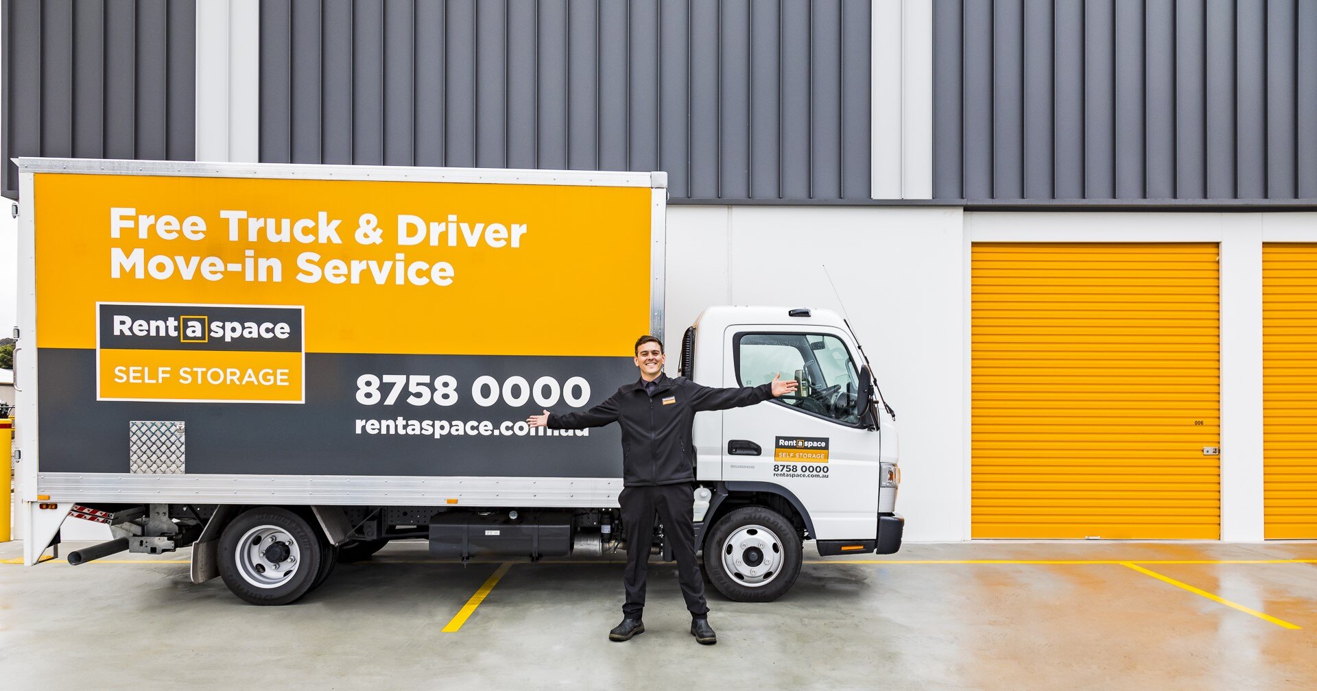 Rent a Space exclusively offers a free storage move in service with a truck and driver